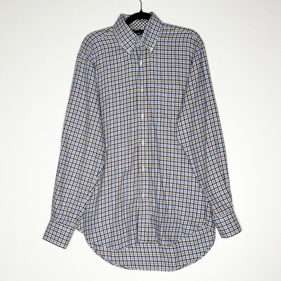 J. McLaughlin Plaid Button Down Long Sleeve Shirt Men's Size Small - Picture 1 of 10